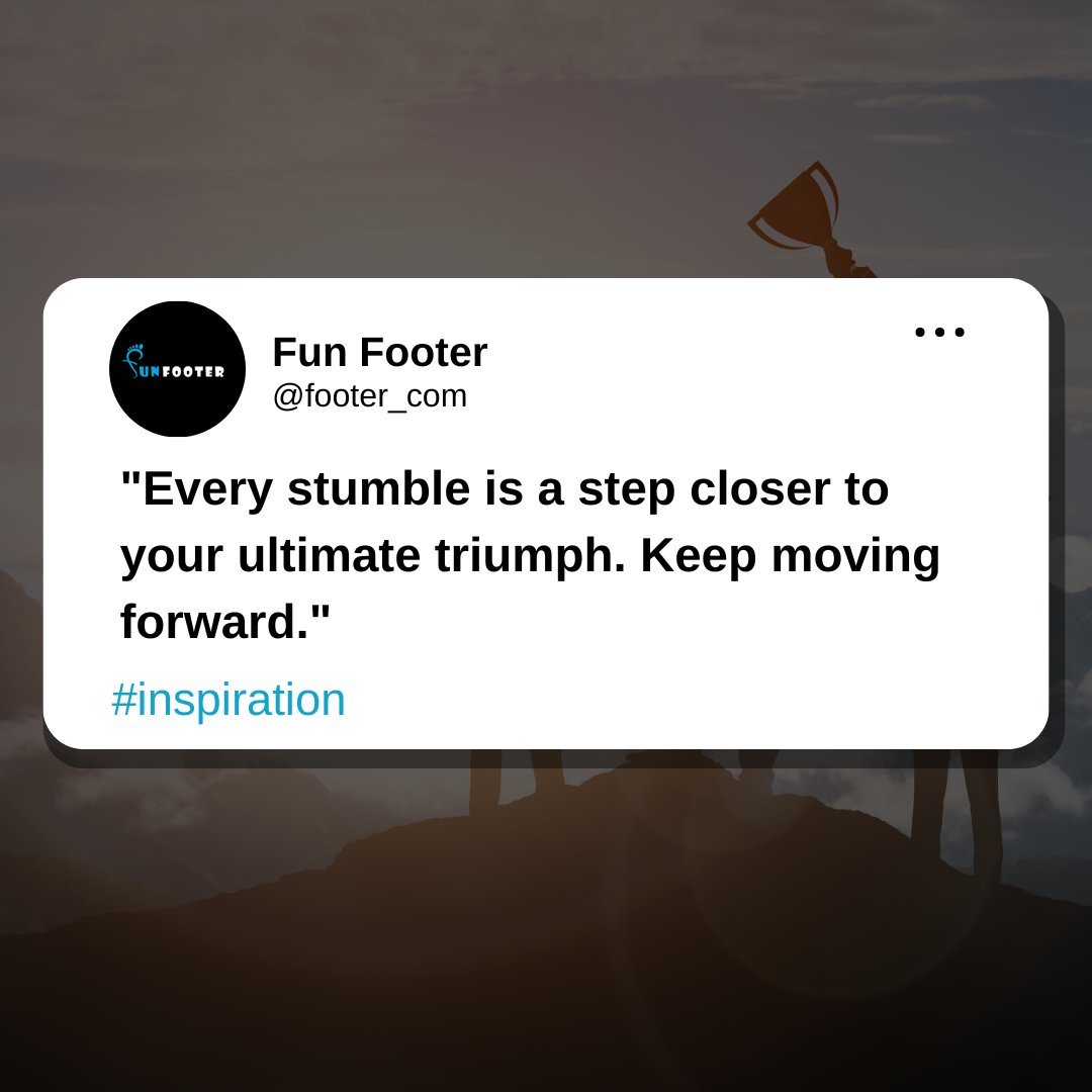 footer_com's tweet photo. Embrace every challenge and conquer it with resilience and determination. 🔥

#funfooter  #InspirationalQuotes #MotivationalQuotes https://t.co/afOcyazMRA