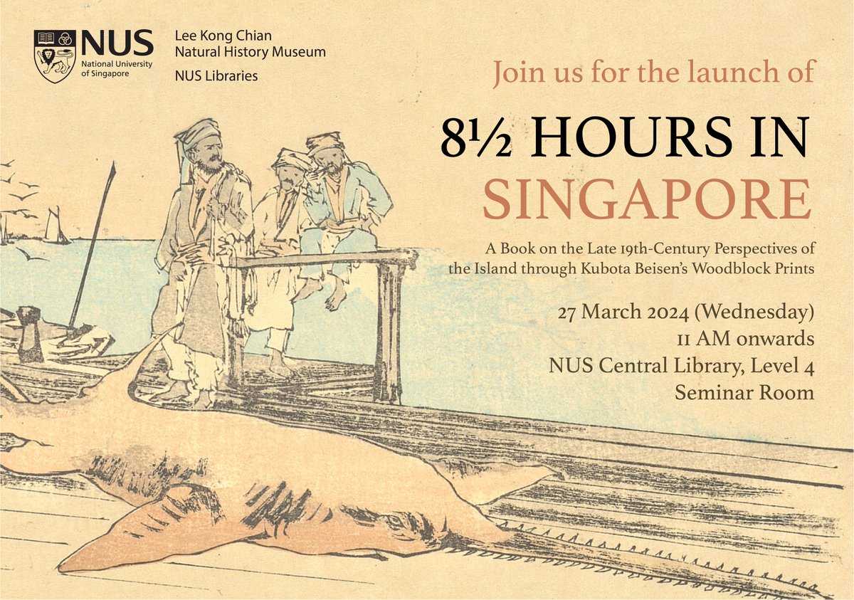 We are excited to announce the launch of our new book ‘8½ Hours in Singapore‘! Join us in celebrating our book launch, together with @NUSLibraries, on 27 March, Wednesday! 📷 🔗: nus.edu.sg/nuslibraries/w…