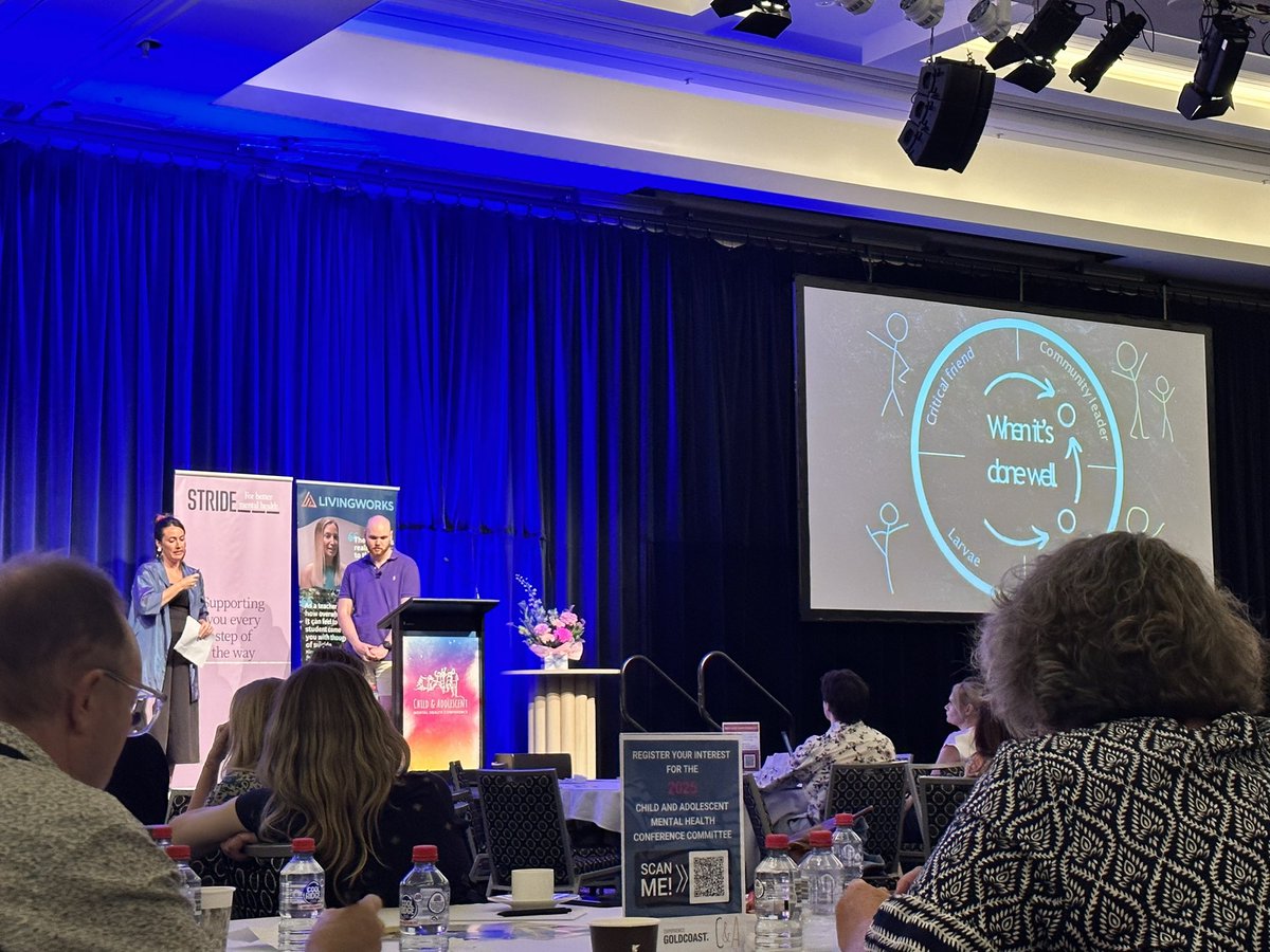 Louise Grant and Jack Smith presenting a great multi-perspective view on practical ways to engage with and develop lived experience leadership #CAMH24