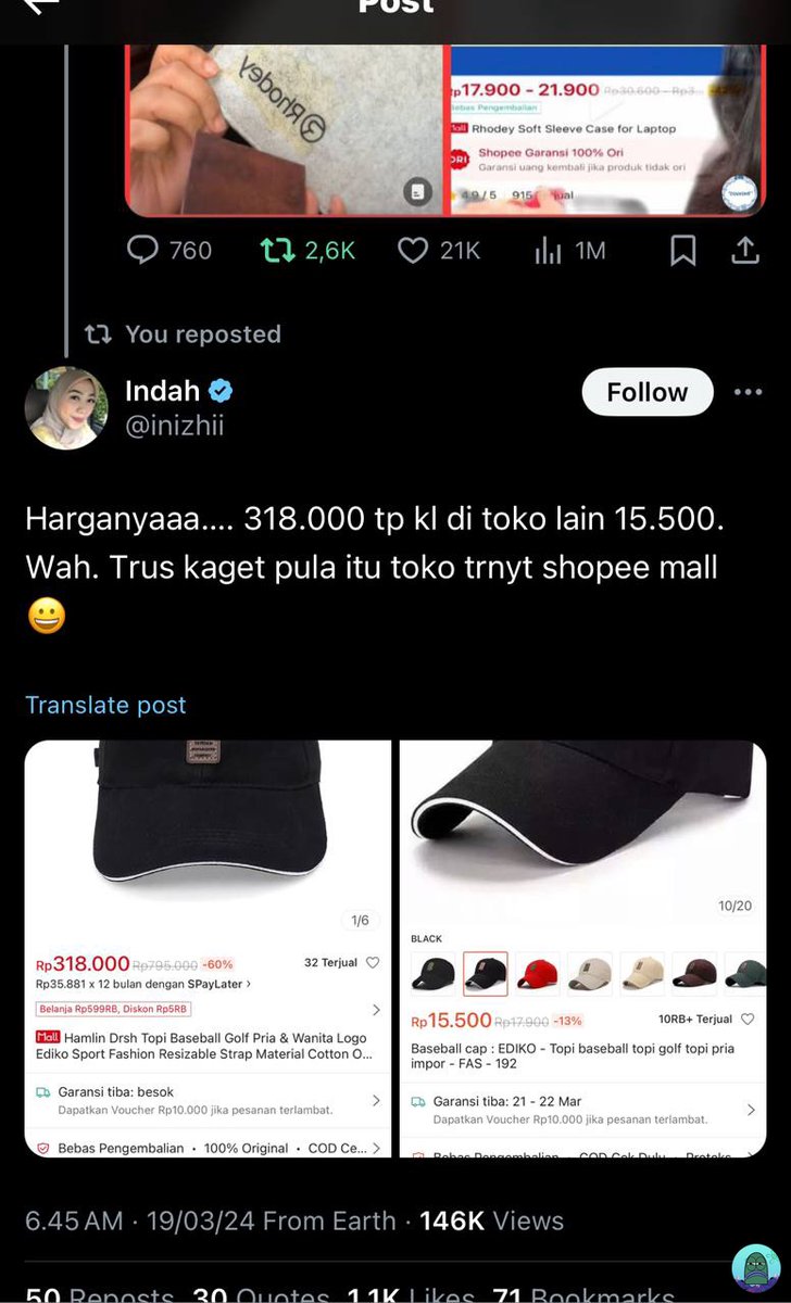 Pelajaran: barang mahal belum tentu itu barang branded atau kualitas bagus, taunya cuman nyomot ganti logo 👀 💚