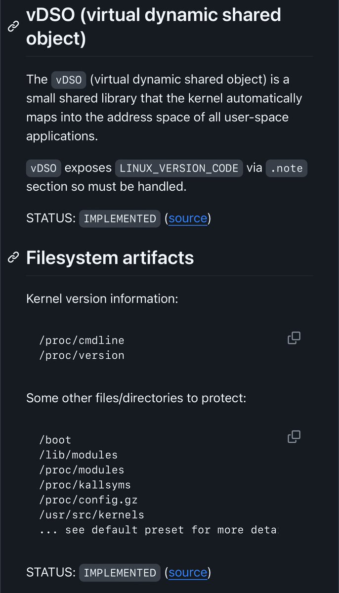 andersonc0d3's tweet image. Kiddy - (linux) kernel identity spoofer
github.com/milabs/kiddy

Kiddy module performs runtime Linux kernel modification so its futher identification will give irrelevant result.

Such modification serves the purpose of defeating kernel exploitation attempts as most of kernel…