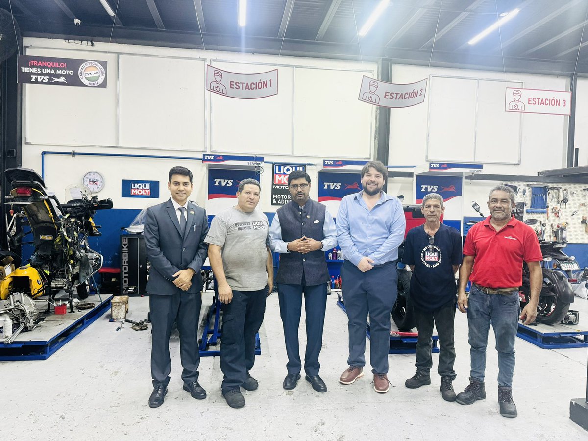🇮🇳 India Panama 🇵🇦 || Made in India for Panama || India’s TVS group now has enhanced presence in Panama Ambassador @doctorsumitseth visited showroom of one of India’s iconic automotive brands @tvsmotorcompany. Plans to enhance its presence in Central America through Panama