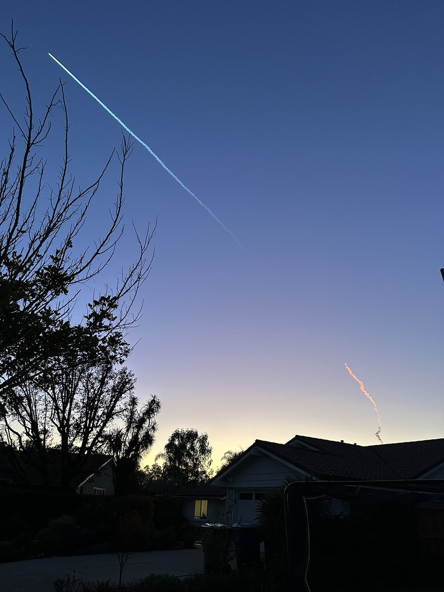 View of the #SpaceX rocket launch today from my front yard