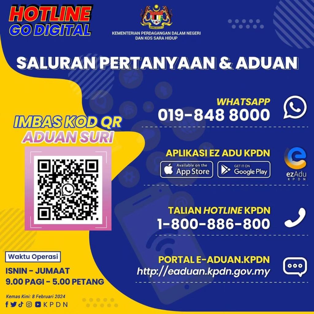 JaPenWPKL's tweet photo. ‼️LAPORKAN SEGERA KEPADA KPDN sekiranya ada peniaga yang jual juadah berbuka puasa pada harga yang mahal dan tak munasabah.
#harga #hargamahal #harganaik #bazarramadan #bazarramadan2024 #bazarramadhan #bazarramadhan2024 #MalaysiaMADANI #KLCeria #CMSWPKL https://t.co/OPeuIcKCQW