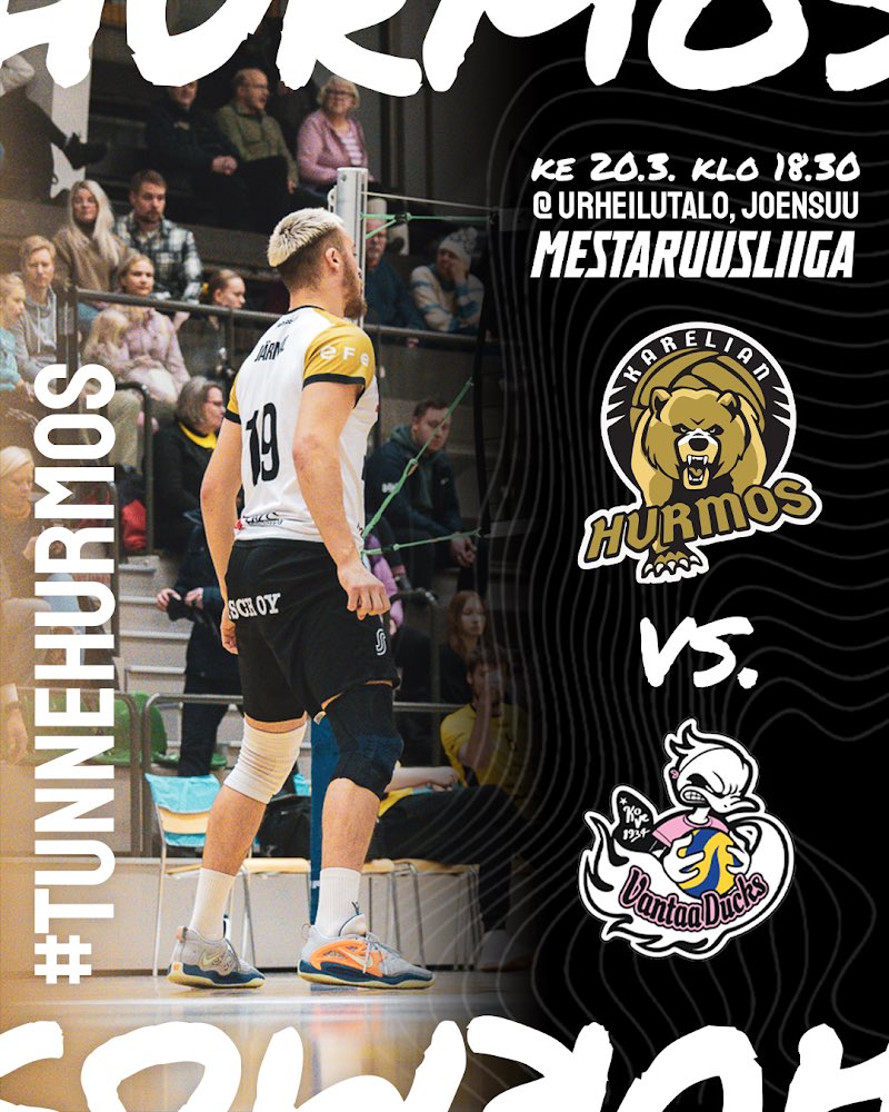Tehään diili: huomenna kaikki Urheilutalolle, mökä päälle ja kausi pakettiin kotiyleisön edessä? 🤔🤝 

#kotipeli #mestaruusliiga #lentopallo #joensuu #karelianhurmos #tunnehurmos