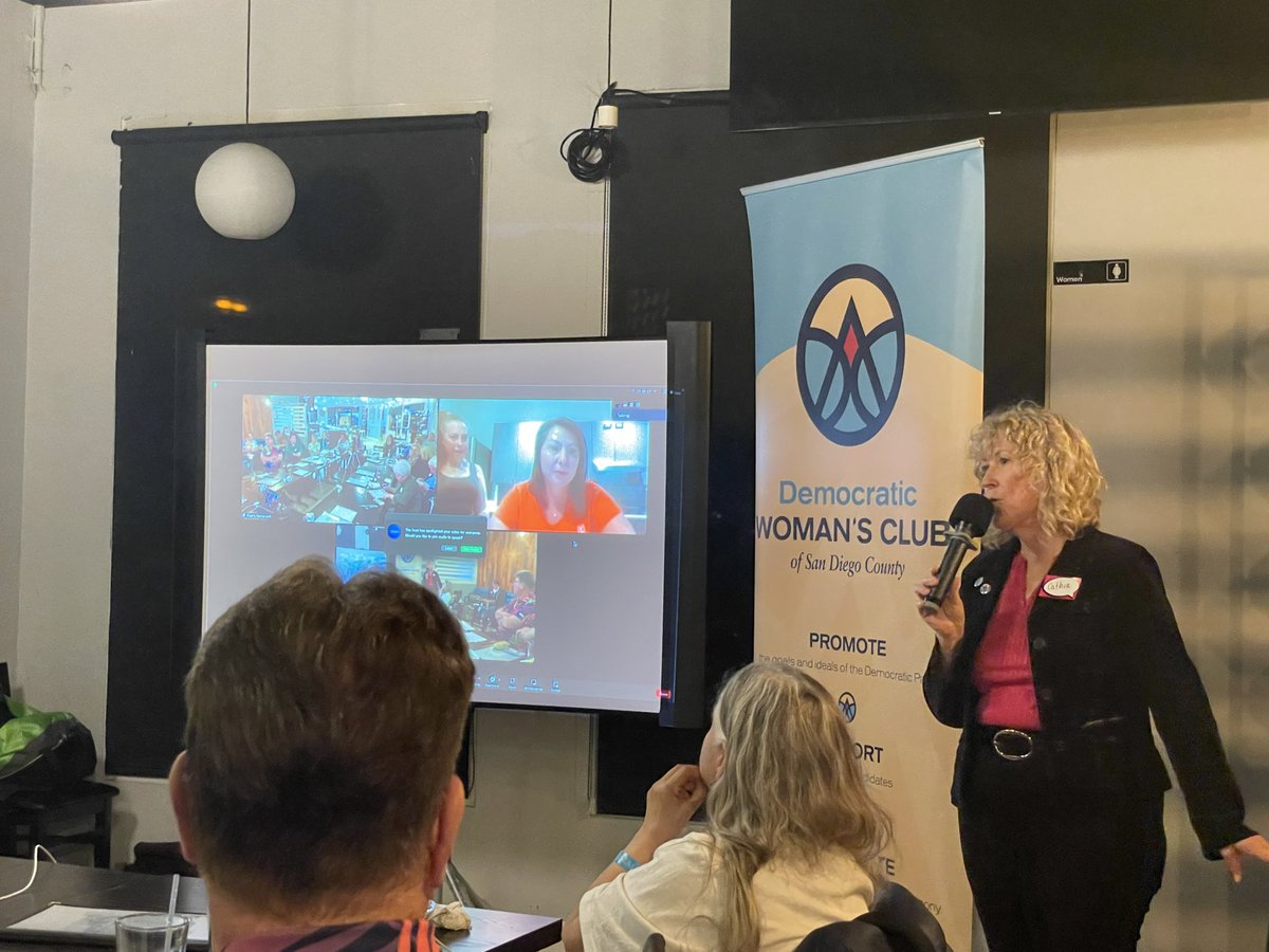 LoriSaldanaSD's tweet image. Interested in supporting women in politics? 

Join the Democratic Woman’s Club- @dwc_sd - at upcoming meetings in person or via zoom 

This is tonight’s meeting at Elijah’s Restaurant in Kearny Mesa. 

Agenda and membership information: dwc-sd.org/2024/03/03/mar…