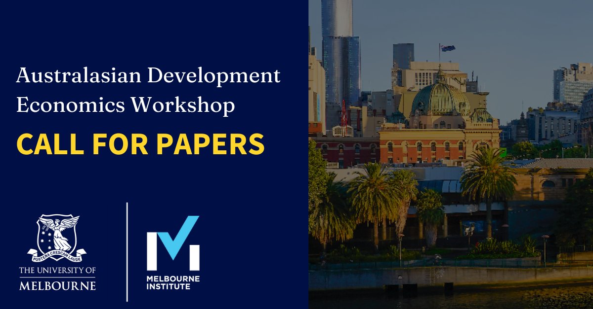 Call for papers: 19th Australasian Development Economics Workshop melbourneinstitute.unimelb.edu.au/conferences/ad… #economics #ResearchPapers #HigherEd
