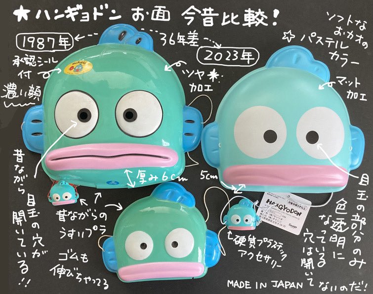 久々、グッズの新旧比較！ 今回は縁日には欠かせないお面です。初めて
