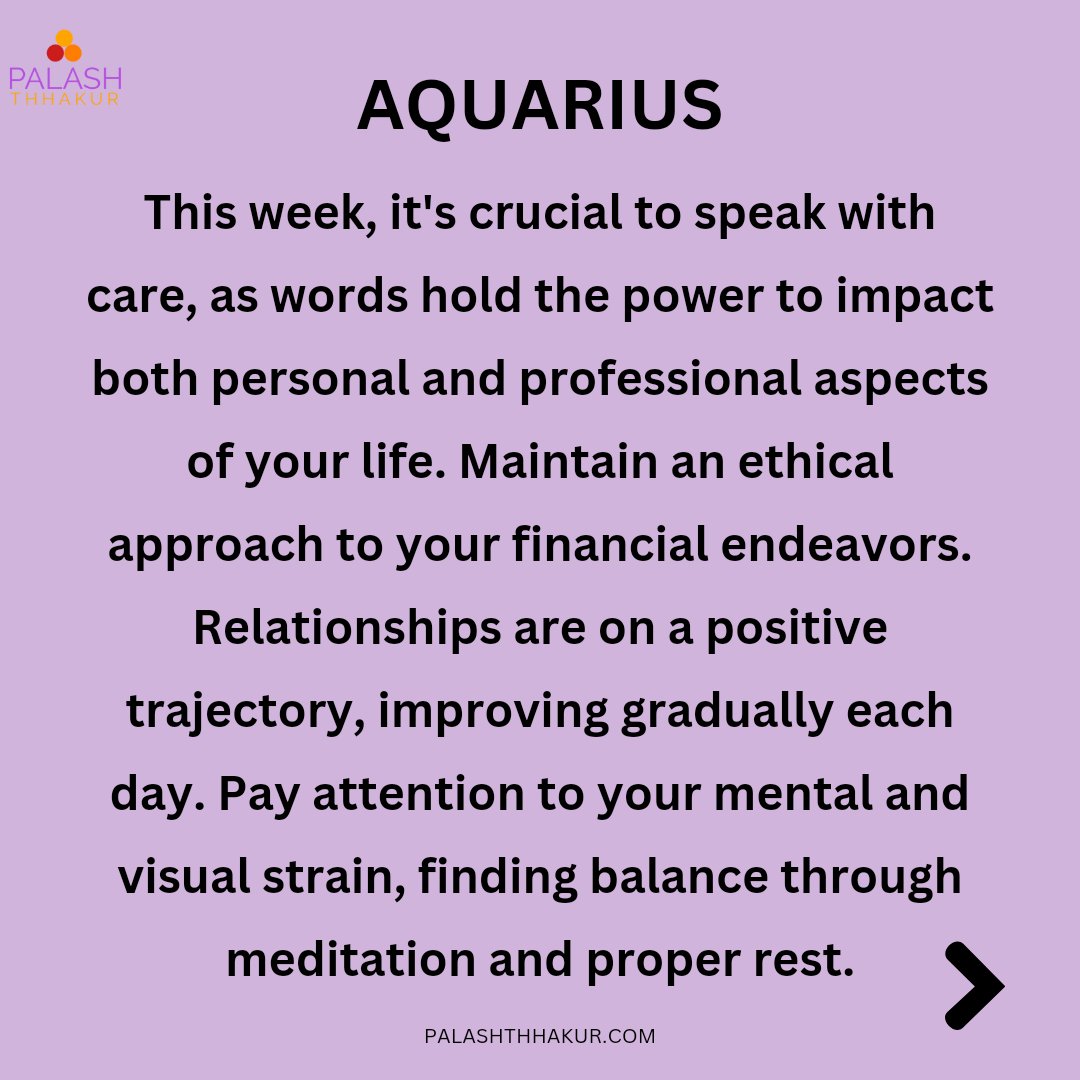 #Aquarius March 17-23, 2024