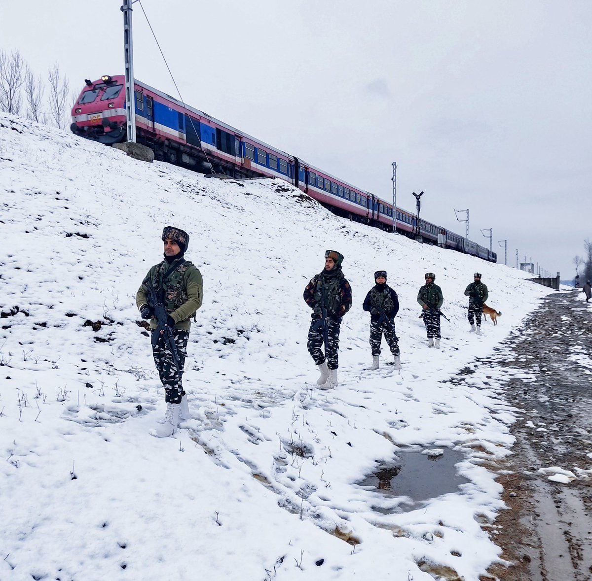AmitShah's tweet photo. Greetings to the CRPF personnel and their family members on CRPF Day.
 
On this day, the @crpfindia was adorned with the President's Color by Sardar Vallabhbhai Patel Ji. Whether it is establishing peace in Kashmir, or addressing left-wing extremism, the force has met every expectation of the nation with professionalism, valour, and sacrifice. My salutations to the brave sons of the nation who made supreme sacrifices for Maa Bharti.