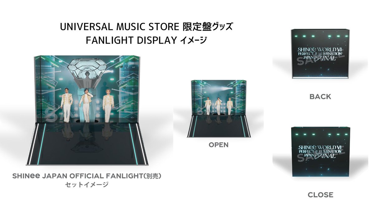 6/19(水)発売「SHINee WORLD VI [PERFECT ILLUMINATION] JAPAN FINAL LIVE in TOKYO DOME」 UNIVERSAL MUSIC STORE限定盤グッズのFANLIGHT DISPLAYを公開💎 早期予約特典として限定ブロマイドもプレゼント🎁 🛒store.universal-music.co.jp/artist/shinee/ ※予約対象期間は4/16(火)23:59迄 #SHINee #SHINee_WORLD_VI…