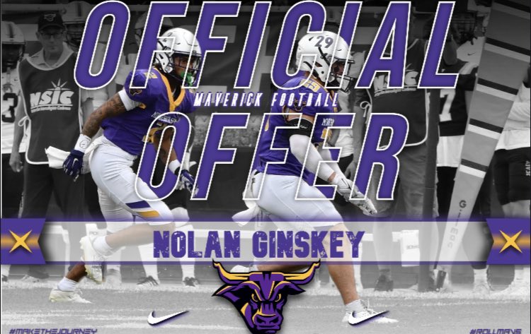NGinskey's tweet photo. After a great conversation with @CoachIsaiahR I’m blessed to recive an offer from Minnesota State!! 🟣🟡 @huskiesfootball #AGTG #rollmavs https://t.co/JSjxLI2uFn