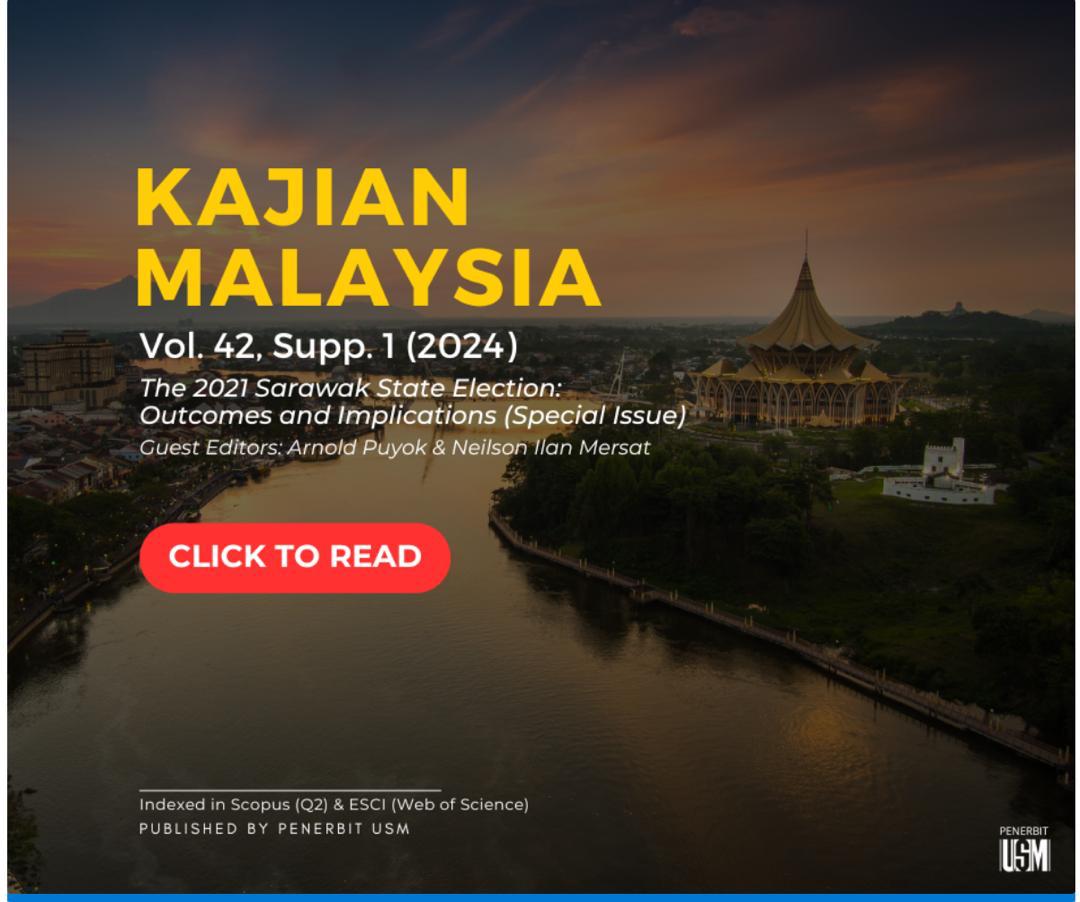 Journals_USM's tweet photo. "The 2021 Sarawak State Election: Outcomes and Implications." is edited by Arnold Puyok and Neilson Ilan Mersat of Universiti Malaysia Sarawak, offering an in-depth look at Sarawak's unique political environment and the significant 2021 state elections. https://t.co/XVbKpLzvmA