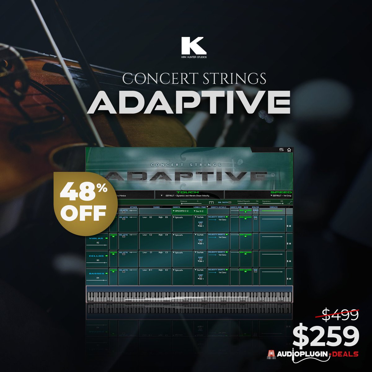 SampleSReview's tweet photo. Out Now! Save 48% on Concert Strings Adaptive by Kirk Hunter Studios๐ https://t.co/jm3jfeiPnV
๐น
#kirkhunter #producerlife #sounddesign #virtualinstruments #kontakt #composer #deals #musicproduction #musicproducer #samplelibrary #musicsoftware #audioplugindeals #newrelease https://t.co/DBRcV1yIEy
