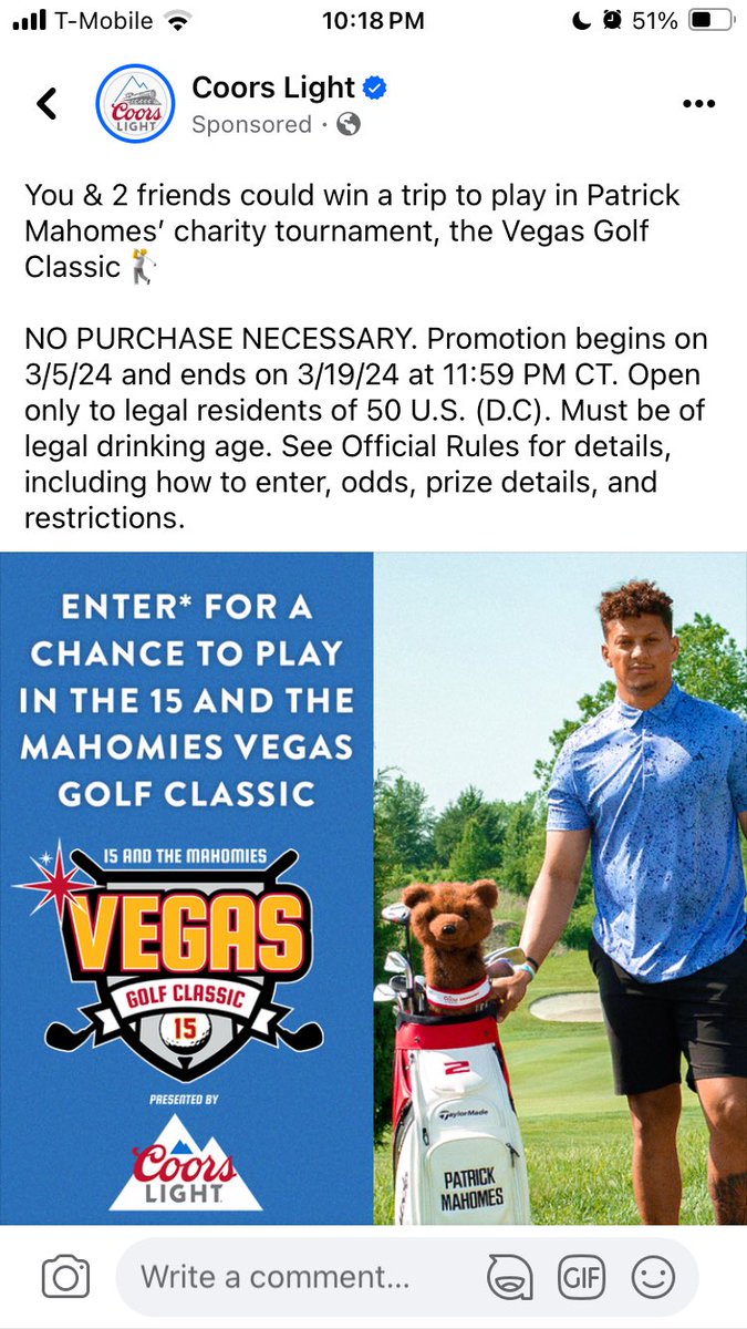 Damn, <a href="/Autograph/">Autograph</a> take some notes from <a href="/CoorsLight/">Coors Light</a> on how to do promised 'A-List' experience... <a href="/PatrickMahomes/">Patrick Mahomes II</a> seems like the real GOAT here. Or, don't and go sell some cheap tickets to unsuspecting <a href="/MarchMadnessMBB/">NCAA March Madness</a> fans. #failure