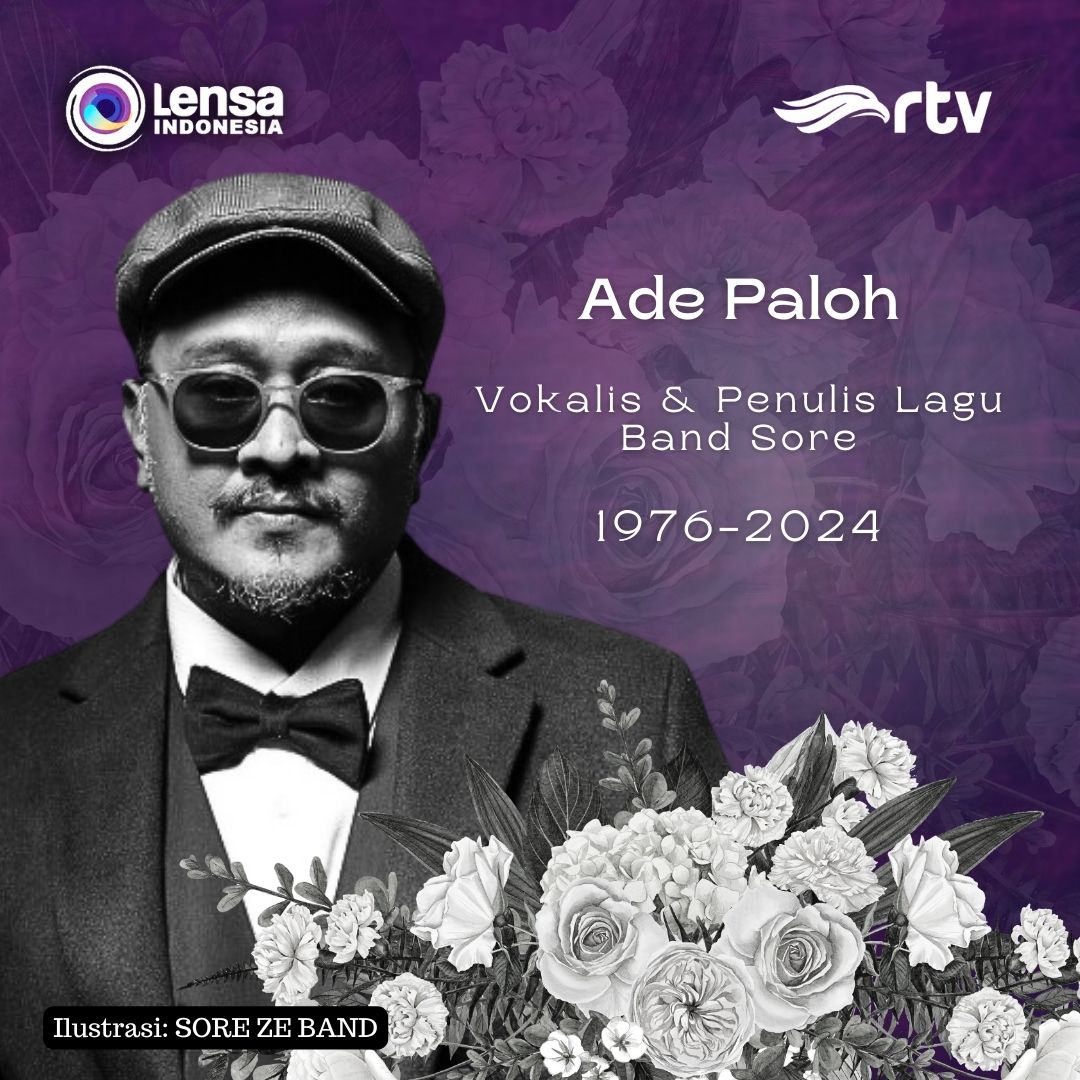 lensaRTV's tweet photo. Rest in Peace 

Ade Paloh, vokalis sekaligus penulis lagu dari grup musik Sore, meninggal dunia pada Selasa (19/3) karena sakit. Bersama Sore, ia telah memproduksi 4 album. 

#beritaduka #kabarduka #adepaloh #soreband #sore #bandsore #sorezeband #musisi #vokalis https://t.co/goEGIcLJ9N