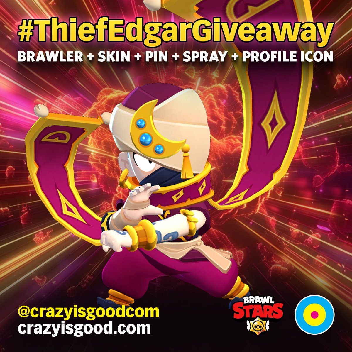 👀 #ThiefEdgarGiveaway 
✅ Follow ❤️ Like 🔄 Retweet
💬 Tell us a crazy story
🏆 3 random winners at 2024-03-22 13:00 UTC
#SupercellPartner SML / RoyaleAPI