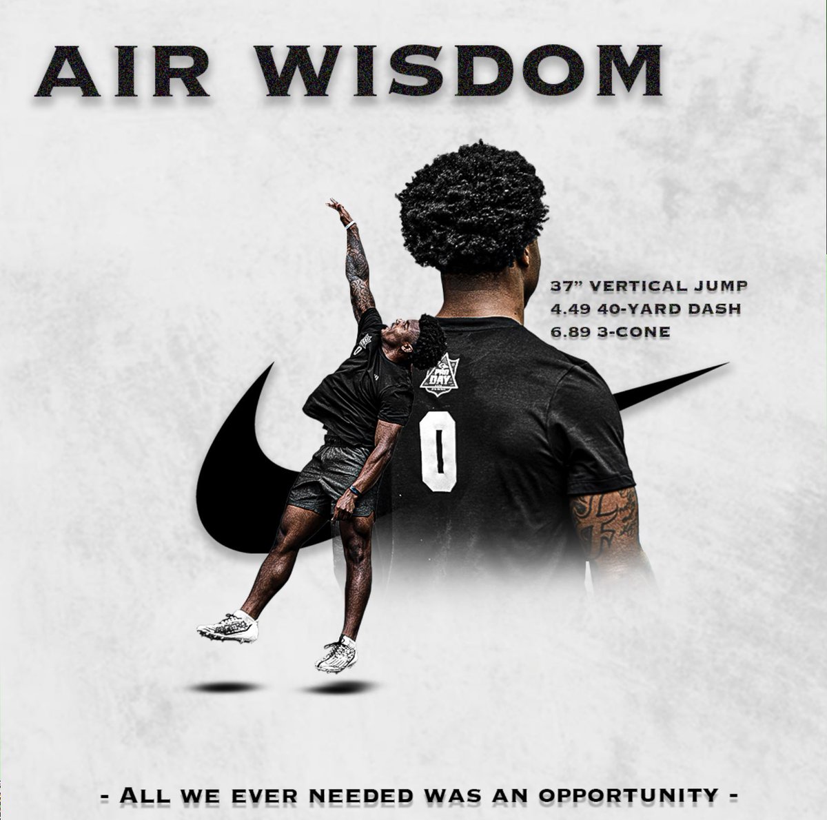 The kid @RashadWisdom went off at the #UTSA pro day! “Air Wisdom” graphic by me :)