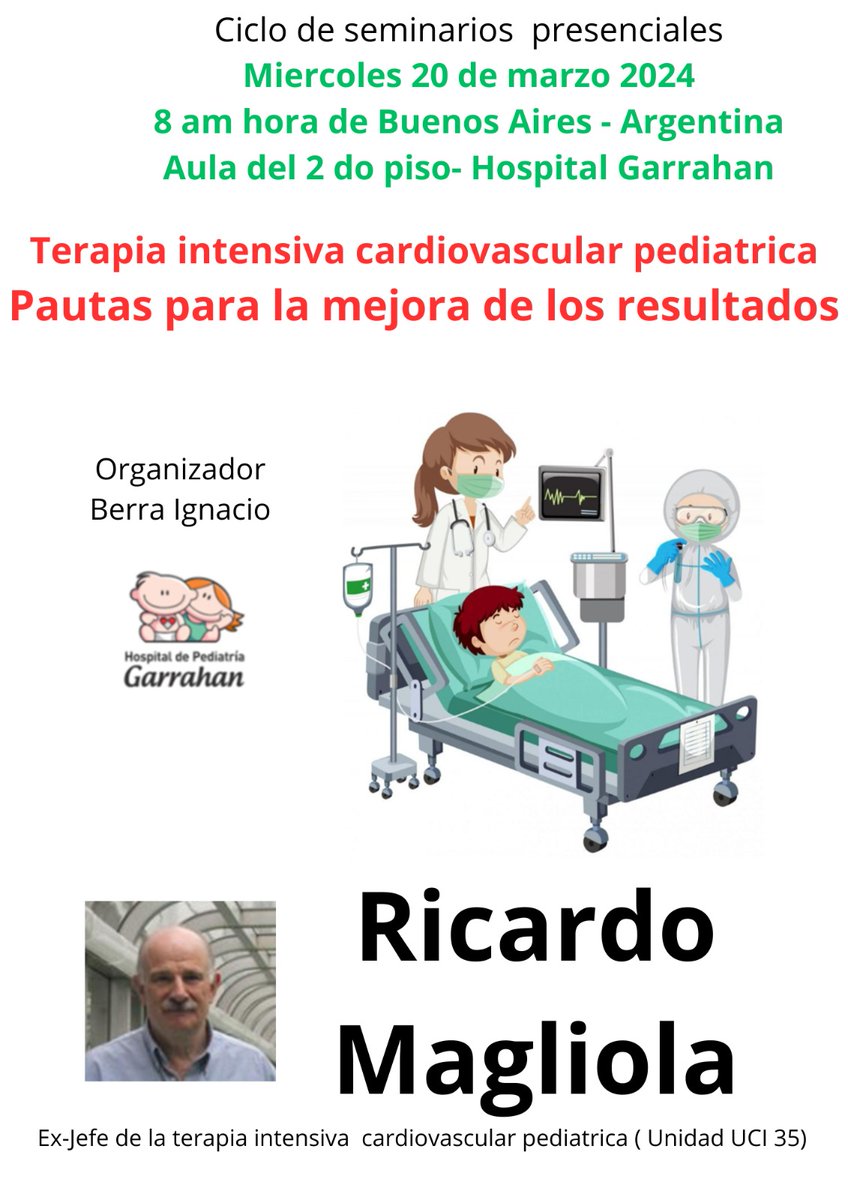 Tópico en cuidado cardiovascular pediátrico @HospGarrahan @CardioCaribeMx @LaLoTomas3 @MattersoftheH14 08:00h Buenos Aires google.com/url?q=https%3A…