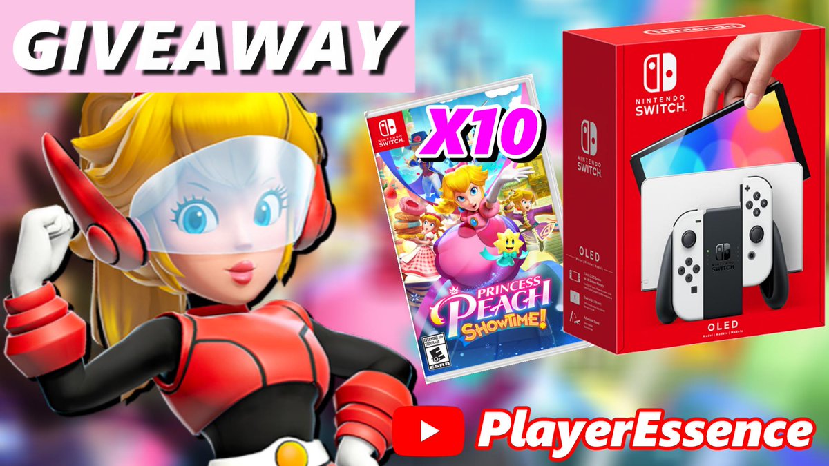 PlayerEssence's tweet image. BIG GIVEAWAY 🔥
- 10 digital copies of Princess Peach: Showtime
- 1 Switch OLED
- &amp;amp; other stuff (lol)

How to Enter:  
✅ Follow @PlayerEssence on Twitter / X
✅ Subscribe to PlayerEssence on YouTube
✅ Like, Retweet + comment below
✅ Winners live on 3/24