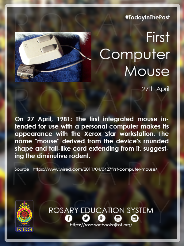 Help us Spread the Word!!! Share with your Friends!!!
#TodayInThePast
First Computer mouse
@PARCinc
@Xerox
@Microsoft
@intel
@ViewSonic
@NASASolarSystem
@HISTORY
@HISTORYTV18