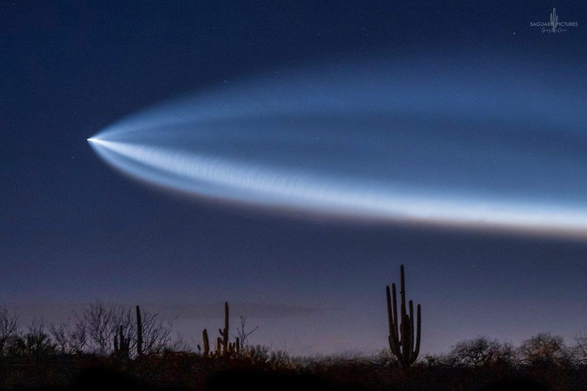 Those that looked outside tonight got a treat! From tonight's rocket launch as seen from Tucson. Side note - my grandfather was actually in charge of the rocket launches out of Vandenberg many years ago. I don't think I realized what a cool job he had.