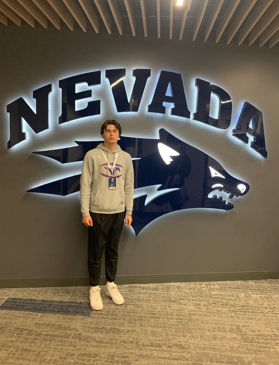 Had a Great time in Reno for the Nevada junior day. Thank you @CoachChoateFB and the whole coaching staff for a great visit! @ttherzog @PGregorian @CoachTTMP @CoachGilbertson @Joey_thomas24_ @NV_AlecWatt @BrandonHuffman @jlawson707