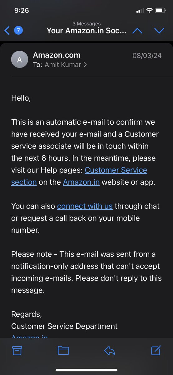 Amit08feb88's tweet photo. It’s been more than 3 months now, I have all the evidence to Amazon for refund of my payment. But they are not issuing my refund, not they are not even responding me.
#amazon #Boycottamazon https://t.co/Kot8lSfwUR