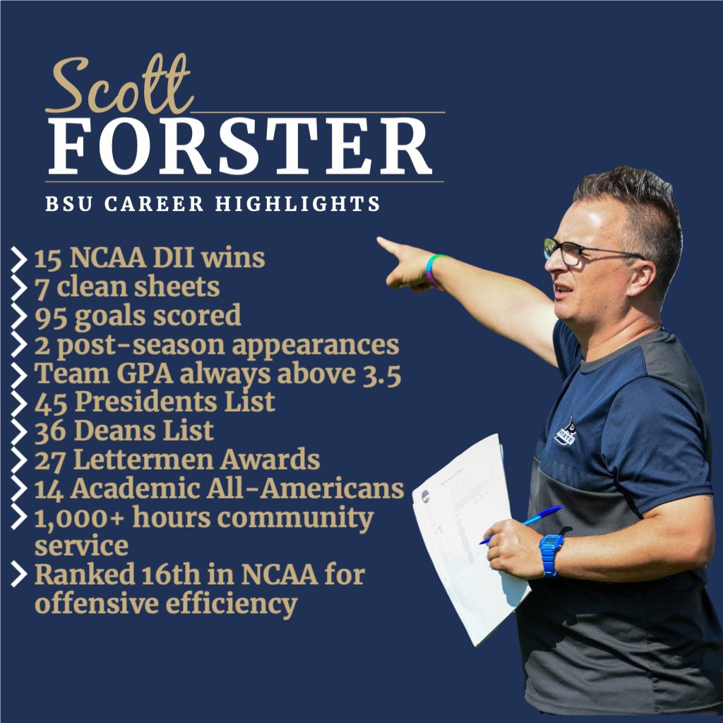Today draws an end to an era in BSU soccer history. Our founding Coach, Scott Forster, has stepped down to accept a new coaching role with <a href="/MSUMDragons/">MSUM Dragons</a> 

Good bye and good luck!