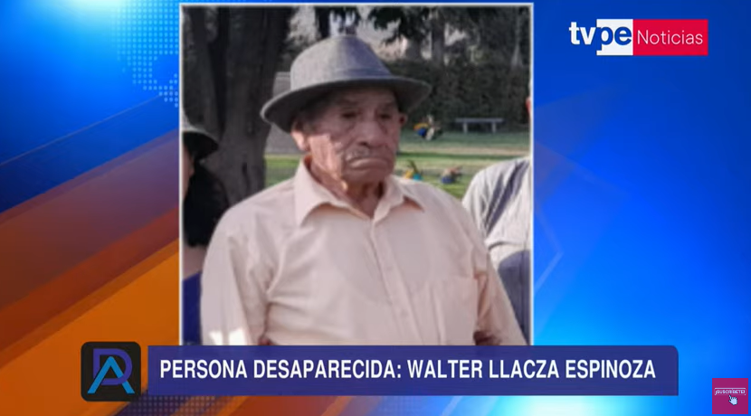 noticias_tvperu's tweet photo. 🚨 Aviso de servicio público 🚨 Walter Llacza Espinoza (93) ha sido reportado como desaparecido. Su familia ha iniciado una incansable búsqueda para dar con su paradero.

📞 Si tiene información del adulto desaparecido, comunicarse con la Línea Única de Atención de Casos de Desaparición de Personas, llamando al 114.