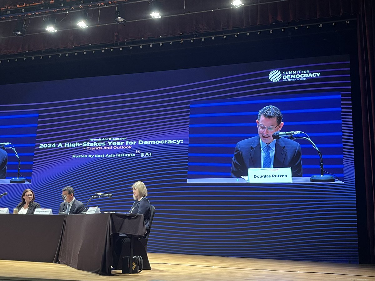 ‘Describe the 2024 elections in one word: good. What about in two words? Not good! Civic space is closing, judges and prosecutors are under pressure around the world’<a href="/doug_rutzen/">DR3</a> #SummitForDemocracy #S4D3