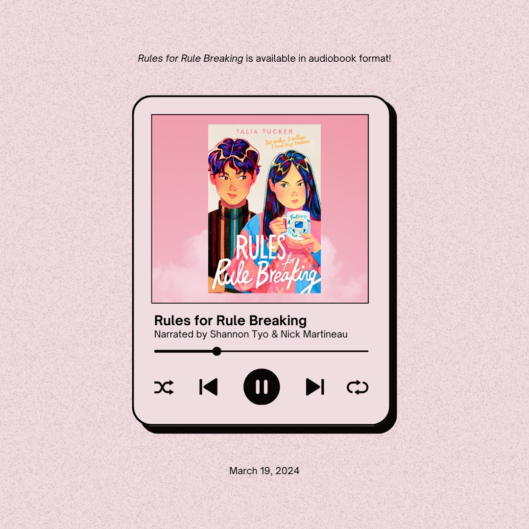 (9/11) Listening to audiobooks is still reading! The Rules for Rule Breaking audiobook is narrated by Nick Martineau and Shannon Tyo who do such an amazing job of bringing the characters to life: