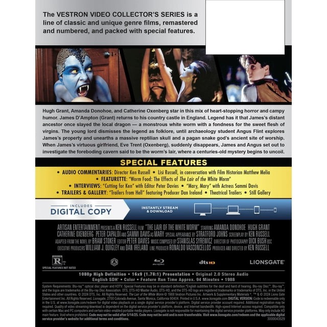 disc_connected's tweet image. ***ANNOUNCEMENT***

Coming on May 14th as a @Walmart exclusive Blu-ray #Steelbook from @Lionsgate as part of their #VestronVideo line: #TheLairOfTheWhiteWorm (1988)!

Hugh Grant, Amanda Donohoe, and Catherine Oxenberg star in this mix of heart-stopping horror and campy humor.