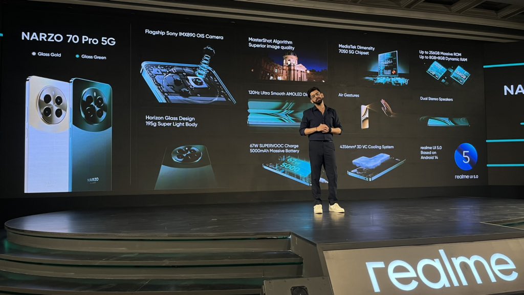 ritikkumar13k's tweet photo. Realme Nazro 70 Pro 5G looks great and promising ✨

What are your thoughts??

#realme #NARZO70Pro5G #narzo https://t.co/iqgUnfxgTt