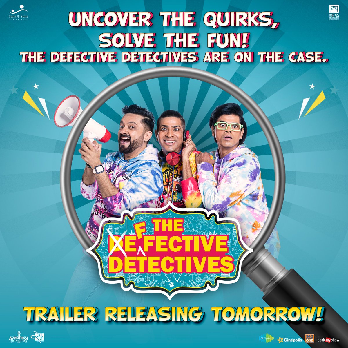 IndiaCinepolis's tweet photo. #TheDefectiveDetectives are on the case, and the fun is about to begin!
Don't miss the trailer dropping tomorrow!🎬🕵️ Releasing on 05.04.2024
Grab 25% Off* on movie tickets! Use code: CINEPOLIS25
Download the Cinépolis app or visit https://t.co/3WpBHkeYee for a seamless movie ticket booking experience! Book now.📲📷
@ParitoshPainter @Rajeevkrsaha #MangeshJagtap @SejalPainter @iamjohnylever @SIDDHARTH23OCT #JayeshThakkar #ShwetaGulati @TejaswiniLonar1
@bharatdabholkar #vijaypatkar #reshamtipnis @jesse_lever #vishnupmehra #SureshDeshmane #KashyapSompura #NitinBorkar #MinalDabralGajjar #MaliqWarsi
@Ranju_Varghese @ninadkamat_
Media consultant: Parag Desai | @Universal_PR
Visual Promotions: @jrsnx_
Distribution: @IndiaCinepolis
Music On: @saregamaglobal
T&C apply* 🎬🎟
#Cinépolis #CinépolisIndia