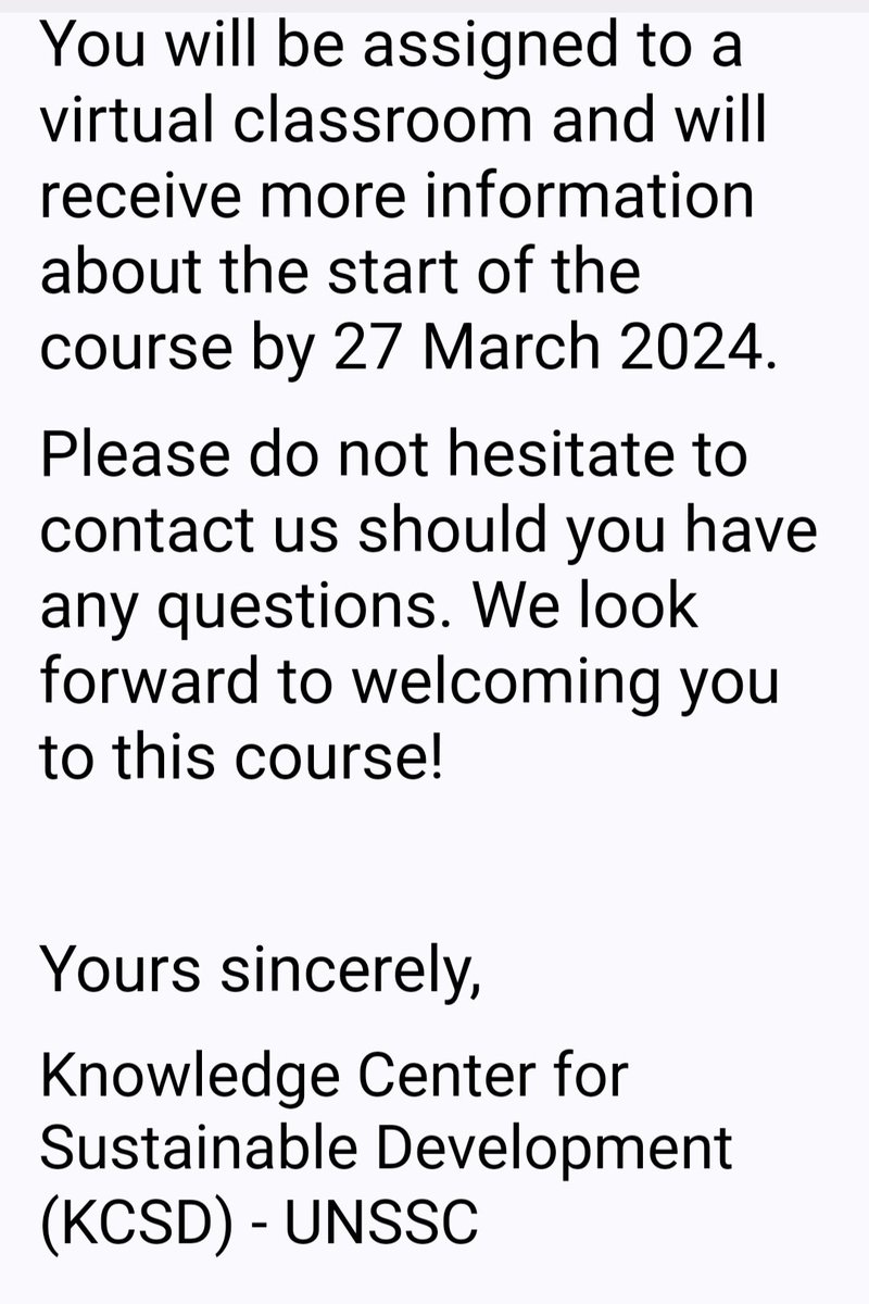 Fortunate to get a seat for the online course on ' Paris Agreement on Climate Change as a Development Agenda' to be conducted from 1st April to 10th May 2024 by UN System Staff College (UNSSC). @DHE_Odisha @OdishaOshec @AtanuMLA @aravind_od_ias @arvindpadhee @CMO_Odisha