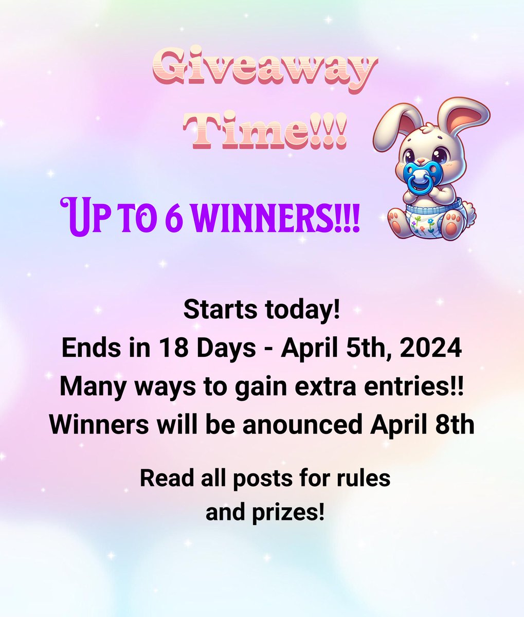 VixensHD's tweet photo. Biggest giveaway I've ever done! Follow on tiktok and Instagram for more details and entries 💕

#abdl #petplay #furries #ddlg #littlespace #ageplay https://t.co/wlxUVKrOkH