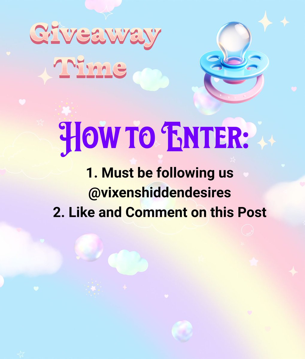 VixensHD's tweet photo. Biggest giveaway I've ever done! Follow on tiktok and Instagram for more details and entries 💕

#abdl #petplay #furries #ddlg #littlespace #ageplay https://t.co/wlxUVKrOkH