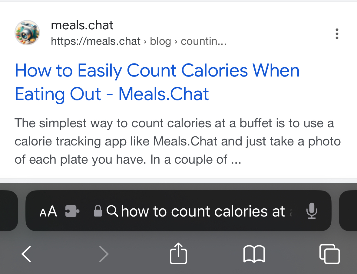 ✅ Added calories for individual ingredients to meals.chat Also started adding blog content for SEO and it's already ranking. MRR: $423 (come at me copycats!) Customers: 83 Users: 7914 Days since I started: 50 Telegram users are still converting way more to paid…