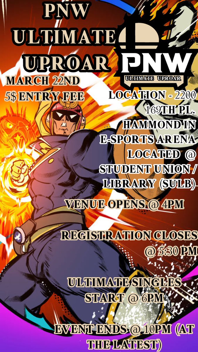 AcetheKhidd's tweet photo. Hey everyone! This week will be the 2nd PNW Smash Tournament. We've decided to make this one have a 5 dollar entry fee (experimental). See you guys this Friday at 6! (3/22/2024)
https://t.co/OTd9kdRgEU
#SmashBrosUltimate #SmashTournament #PNW #Fyp #Share #SSBU #SmashBros https://t.co/Av8V79Aq6L