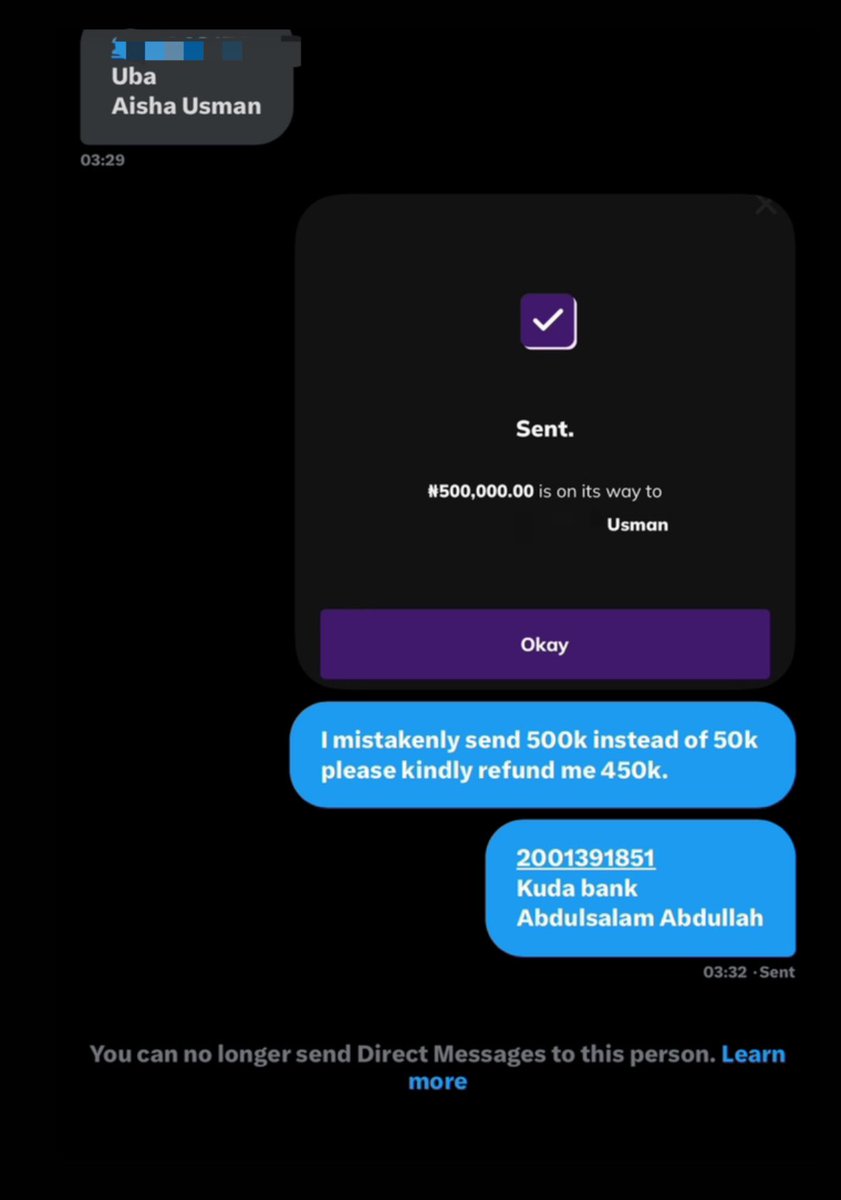 I just got scammed of 500k. This is the first time in my entire life I’ll do this kind of mistake and this is what I get in return. May Allah forgive her and me too. I’ve reported the transaction on my Kuda and my bro that works in UBA already asked for her details, hopefully…