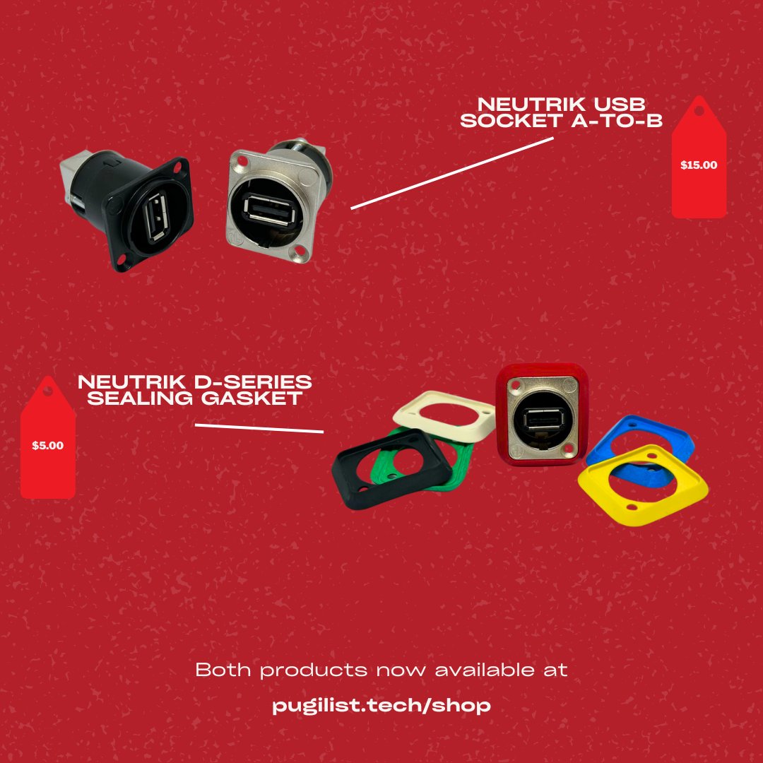 PugilistTech's tweet photo. We now stock Neutrik USB A-to-B Socket Connectors and D-Series Sealing Gaskets! These two products paired together are a great additional to your build.

https://t.co/U3P06b3CKZ https://t.co/z45x860iz7