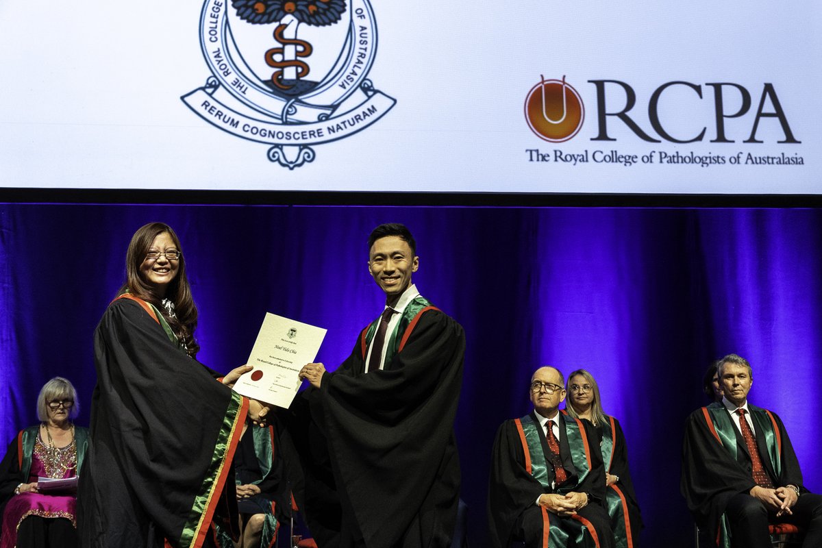 PathologyRCPA's tweet image. It was a pleasure to welcome 54 new RCPA Fellows at the Awards and Admissions Ceremony held at #PathUpdate2024. This day marks the start of a unique professional journey as a medical specialist and #pathologist. Congratulations to all our new Fellows and welcome to the College!