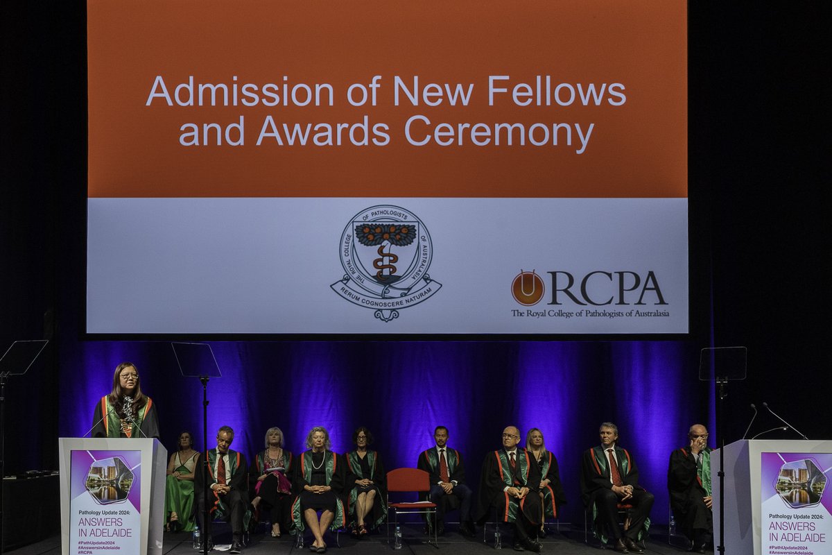 PathologyRCPA's tweet image. It was a pleasure to welcome 54 new RCPA Fellows at the Awards and Admissions Ceremony held at #PathUpdate2024. This day marks the start of a unique professional journey as a medical specialist and #pathologist. Congratulations to all our new Fellows and welcome to the College!