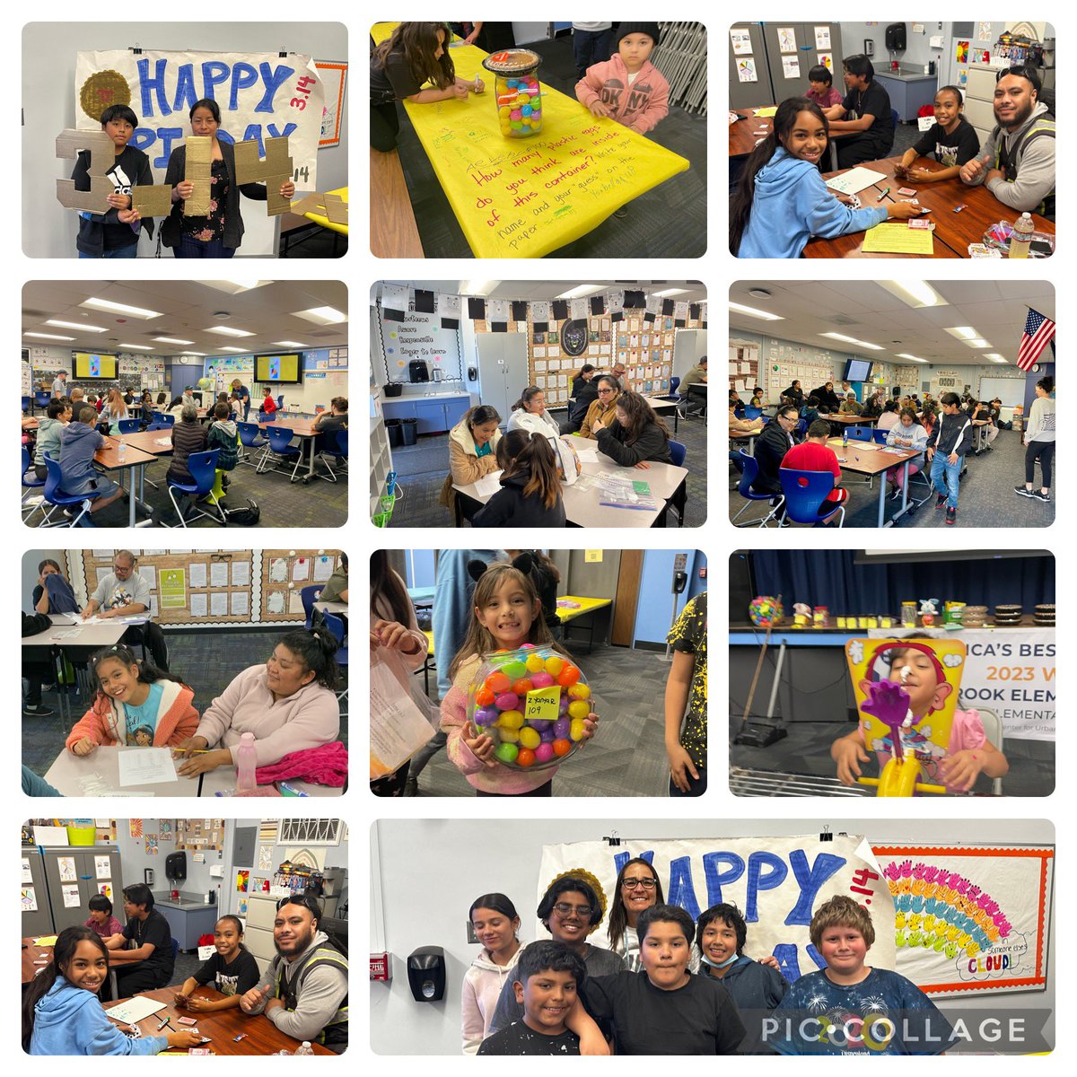 Celebrating Pi Day in style - take home math games, estimation jars, CGI in action, Pie raffle and the biggest hit of the night - a chance at Pie face! #FamilieslearningTogether #CGIInAction #PieFace @CotsenAoT