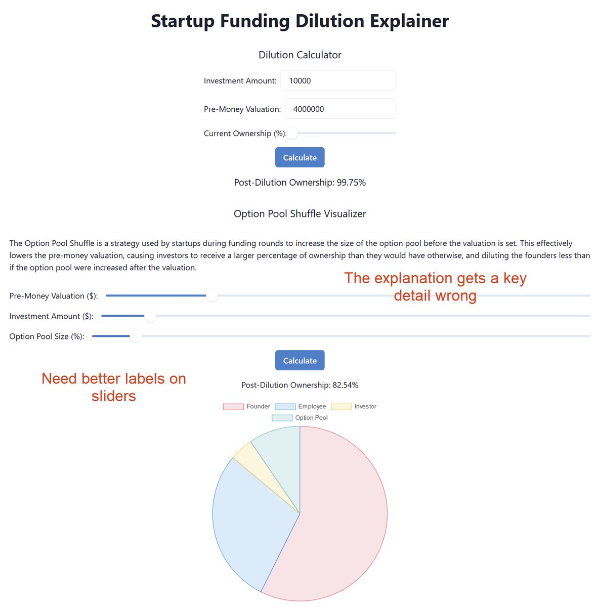 AI agents have real potential. I went back to Devin, the AI coder agent, after not using it for a day & completely forgot that I assigned it to create a visualization of the economics of startup dilution. It plugged away and I came back to a solid draft that could be iterated on