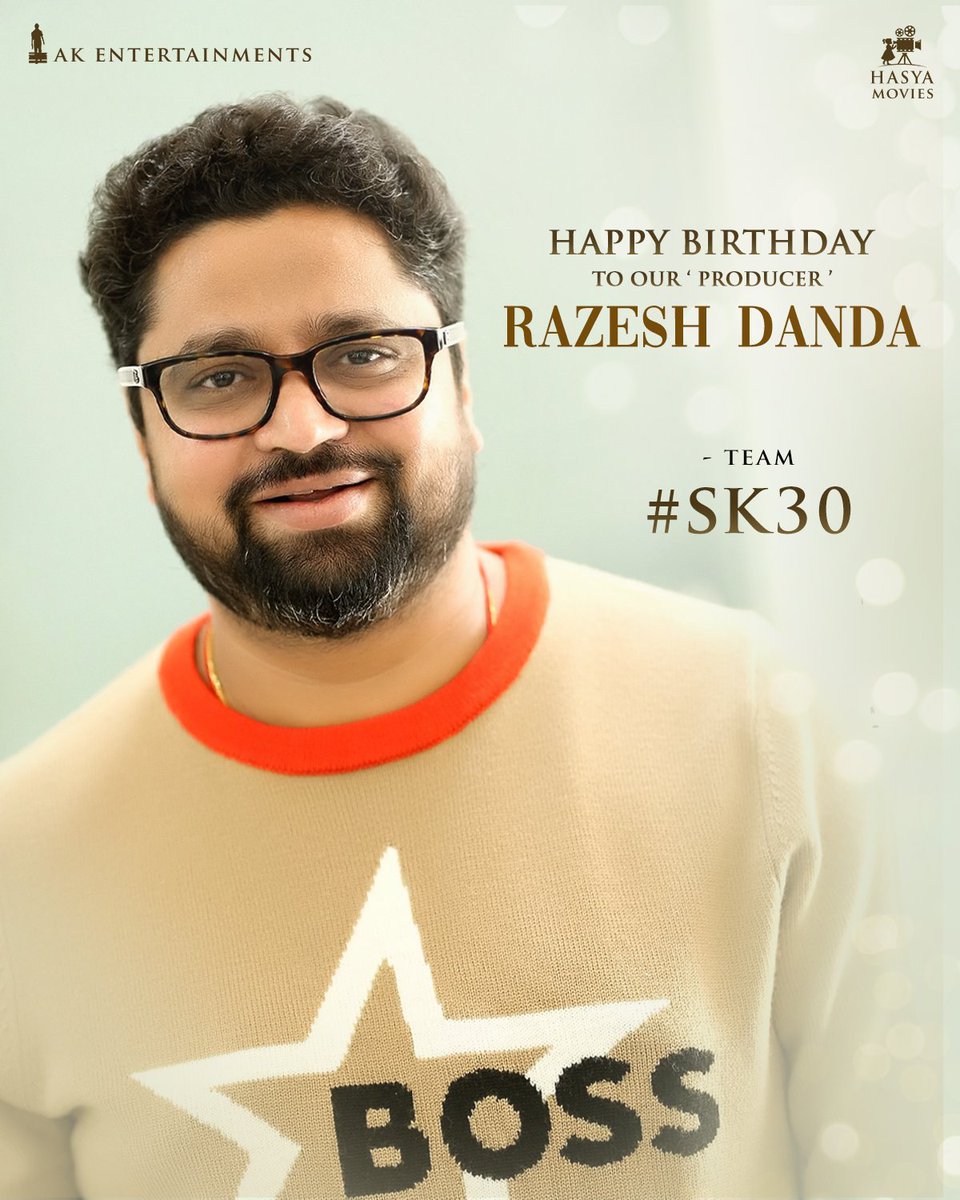 Team #SK30 wishes their super supportive and passionate producer @RajeshDanda_ a very happy birthday 💥 Here's to a blockbuster year ahead with a MAD FAMILY ENTERTAINER ❤️‍🔥 @sundeepkishan @TrinadharaoNak1 @AnilSunkara1 @KumarBezwada @_balajigutta @AKentsOfficial @HasyaMovies