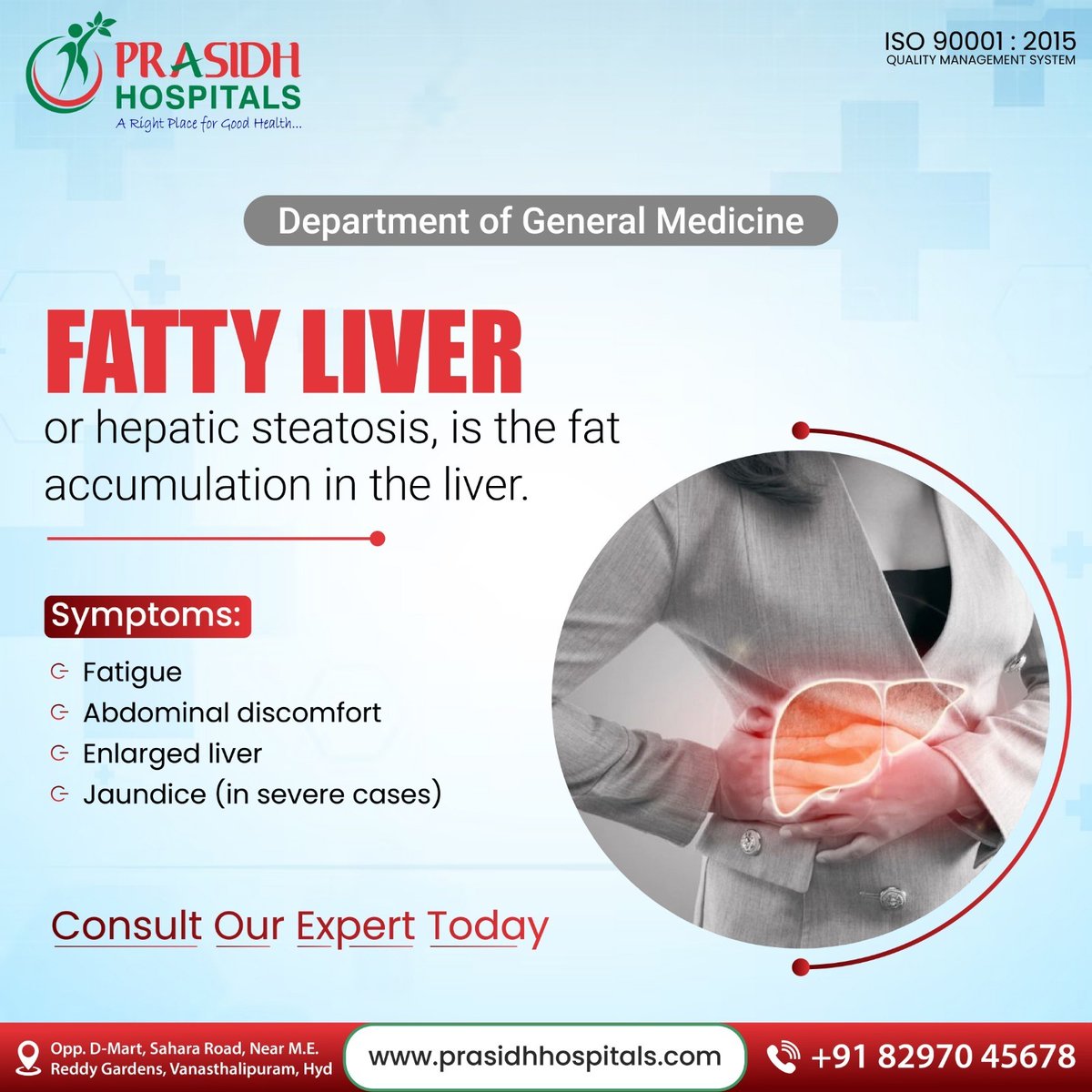 Fatty liver, or hepatic steatosis, is when excess fat accumulates in your liver. It can lead to fatigue, abdominal pain, and jaundice. If left untreated, it can progress to liver inflammation and scarring, called cirrhosis, which can be life-threatening. 

#generalmedicine
