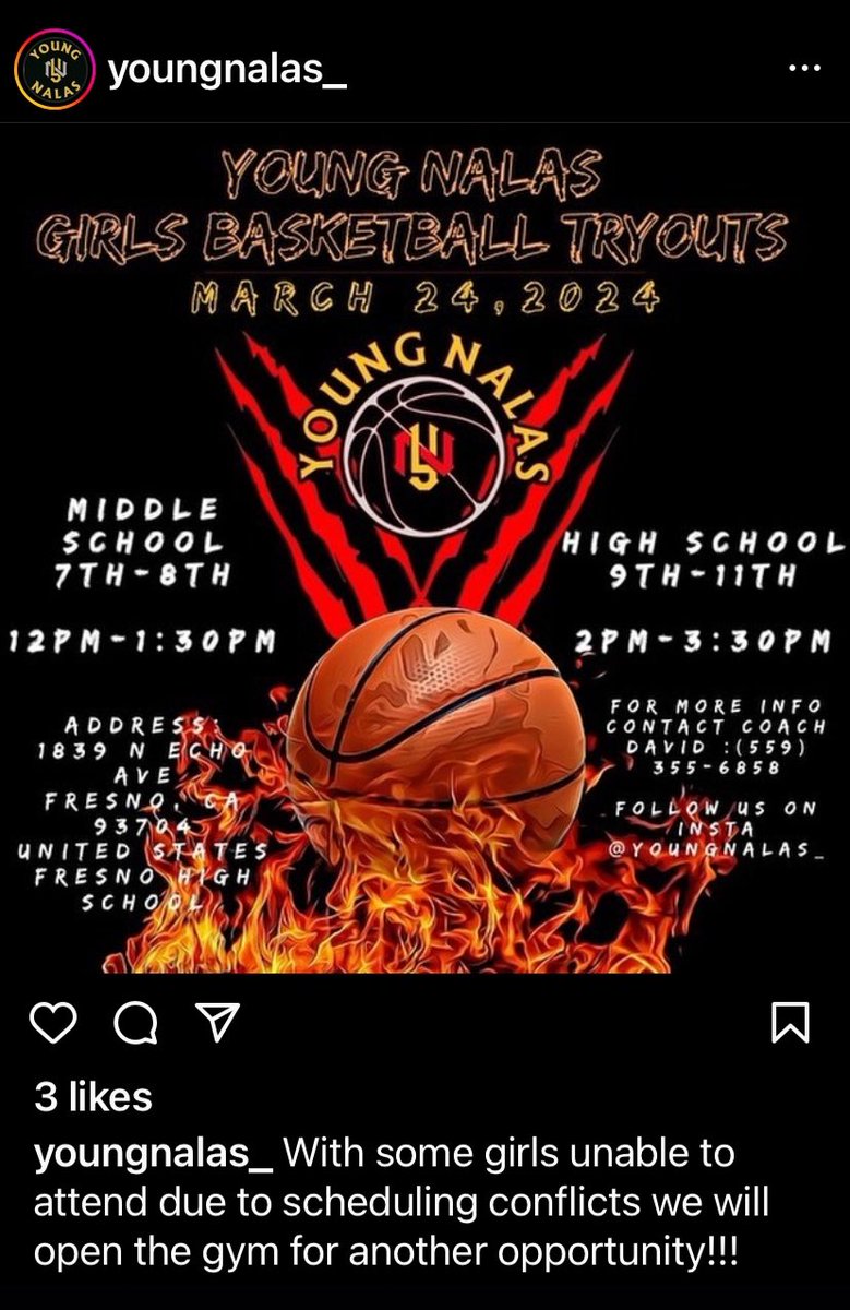 Young Nalas is holding a 2nd tryout!!