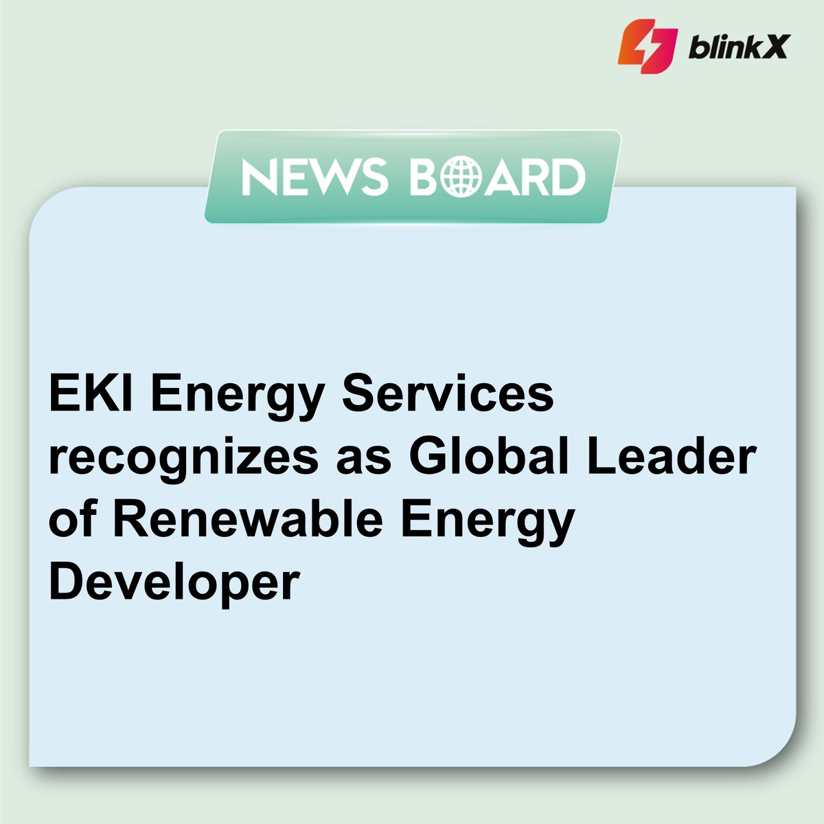 EKI Energy Services Ltd has shared the news with the stock exchanges of its recognition as the leading renewable energy developer in Abatable's Voluntary Carbon Market Developer Overview Report for the year 2023.

#EKIEnergy #GlobalLeader #carbon #award #CarbonMarket #order